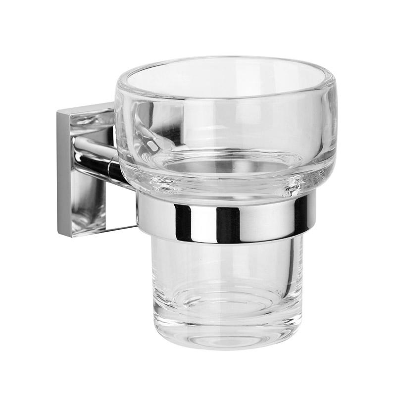 196051 Wall-mounted Mouthwash Cup Chrome Toothbrush Holder