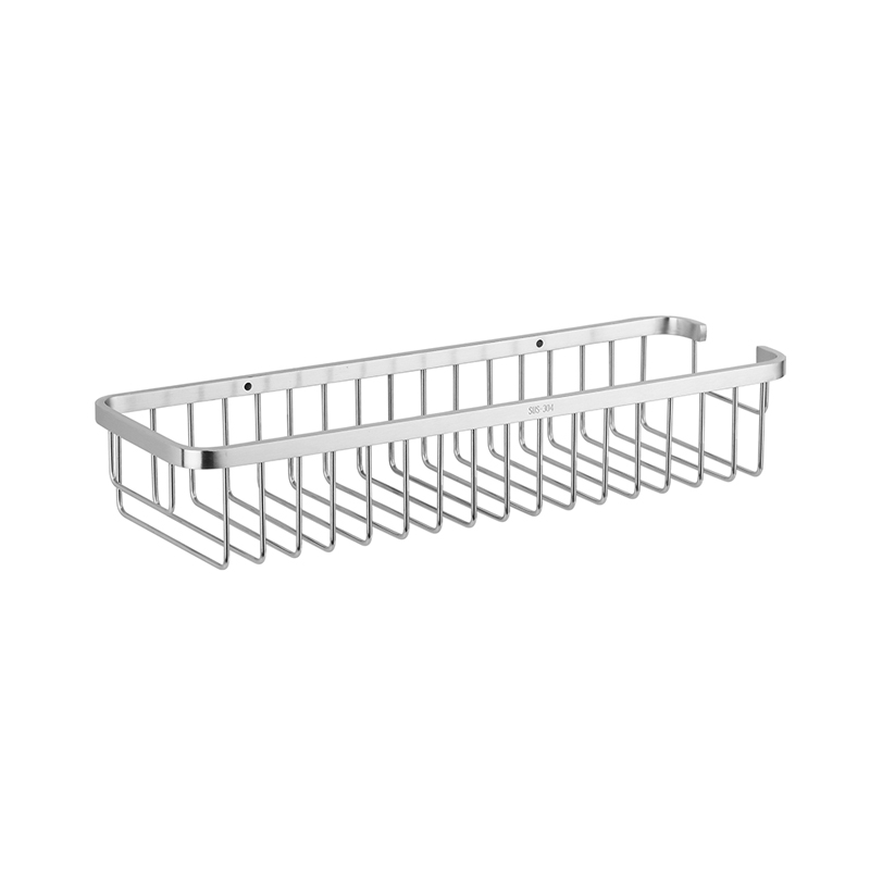 8719 35.5x12x6cm Large Capacity Single Layer 304 Stainless Steel Soap Basket for Bathroom