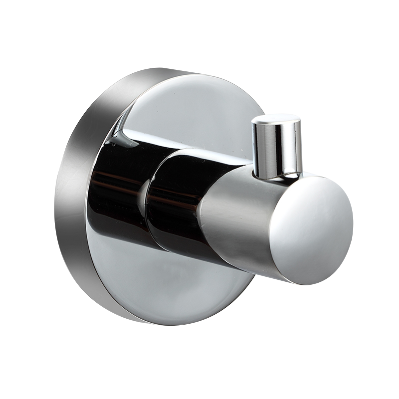 185011 Home Bathroom Wall Mounted Stainless Steel Chrome Single Robe Hook