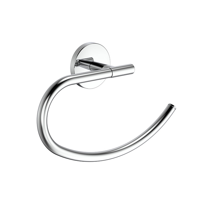 130031 Nordic Style Bathroom Chrome-plated Towel Ring Without Punching