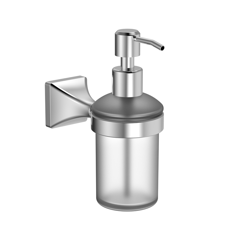 187058 Square Tapered Chrome Viscose Base Wall Mounted Soap Dispenser