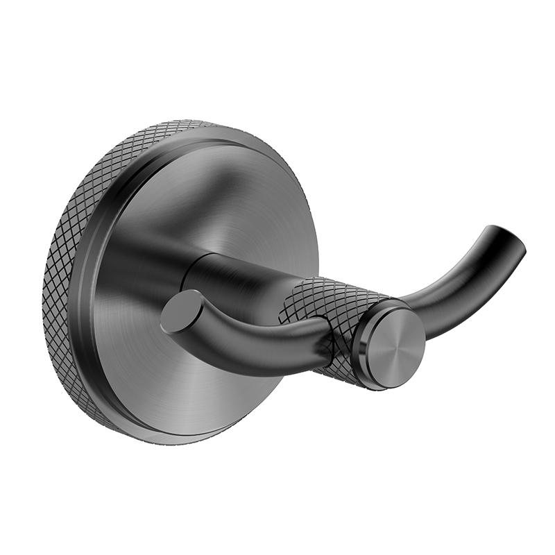 093012 Brushed gun Black Home Bathroom Double Hook for Towels and Robes