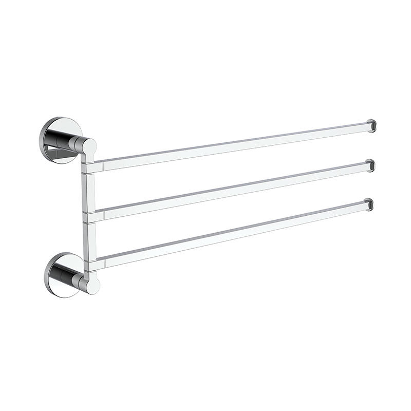 194050 3-Arms Swivel Towel Bar  Chrome Finished  Towel Rack Holder Space Saving Wall Mounted Bath Accessories