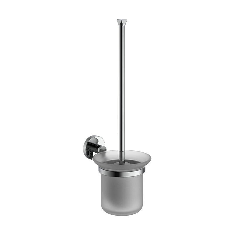 194071 Toilet Brush Holder Wall Mounted with Chrome Plated Handle, Space Saving, Suitable for Toilets