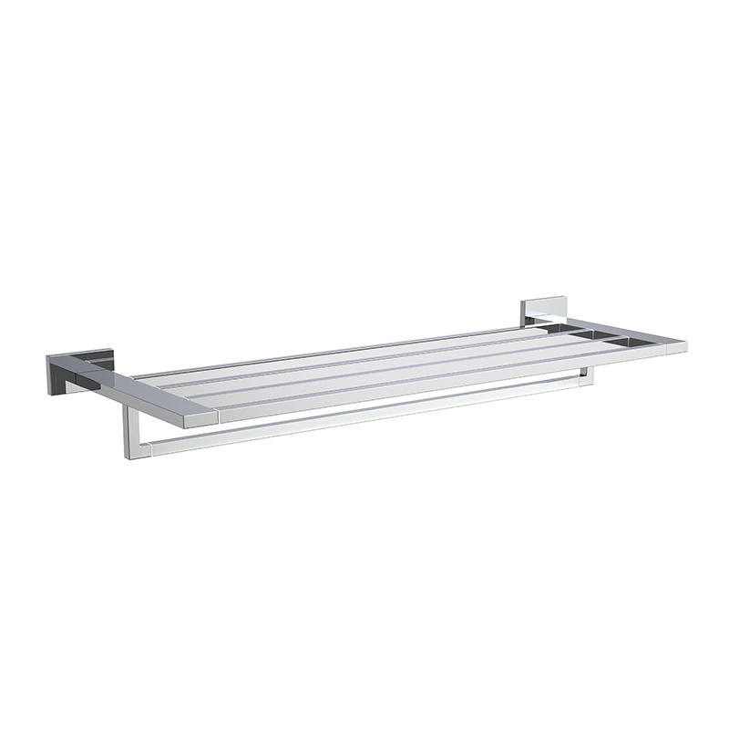 152081 Wall Mounted Zinc Alloy and Stainless Steel  Towel Shelf with Hanging Bar