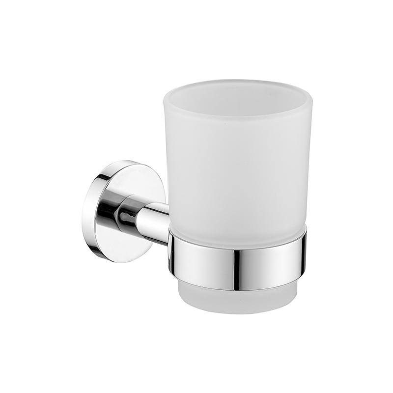 153051 Wall Mounted Zinc Alloy Toothbrush Holder with glass cup  