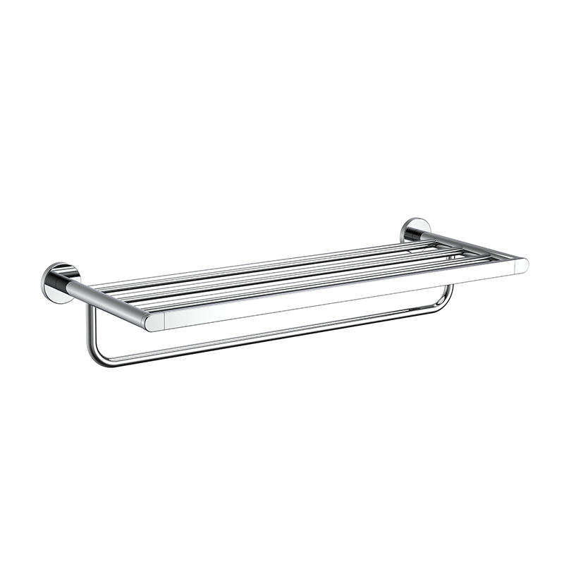 153081 Wall Mounted Zinc Alloy and Stainless Steel  Towel Shelf with Hanging Bar