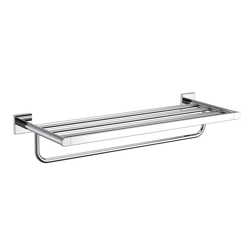 154081 Wall Mounted Zinc Alloy and Stainless Steel  Towel Shelf with Hanging Bar