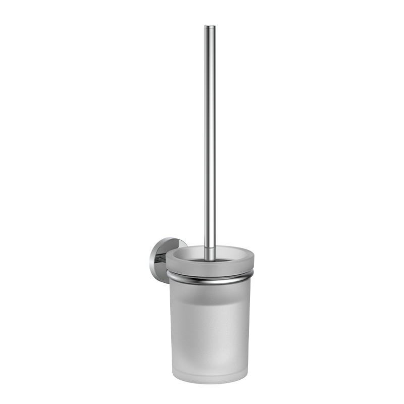 197071 Toilet Brush Holder Wall Mounted with Chrome Plated Handle, Space Saving, Suitable for Toilets