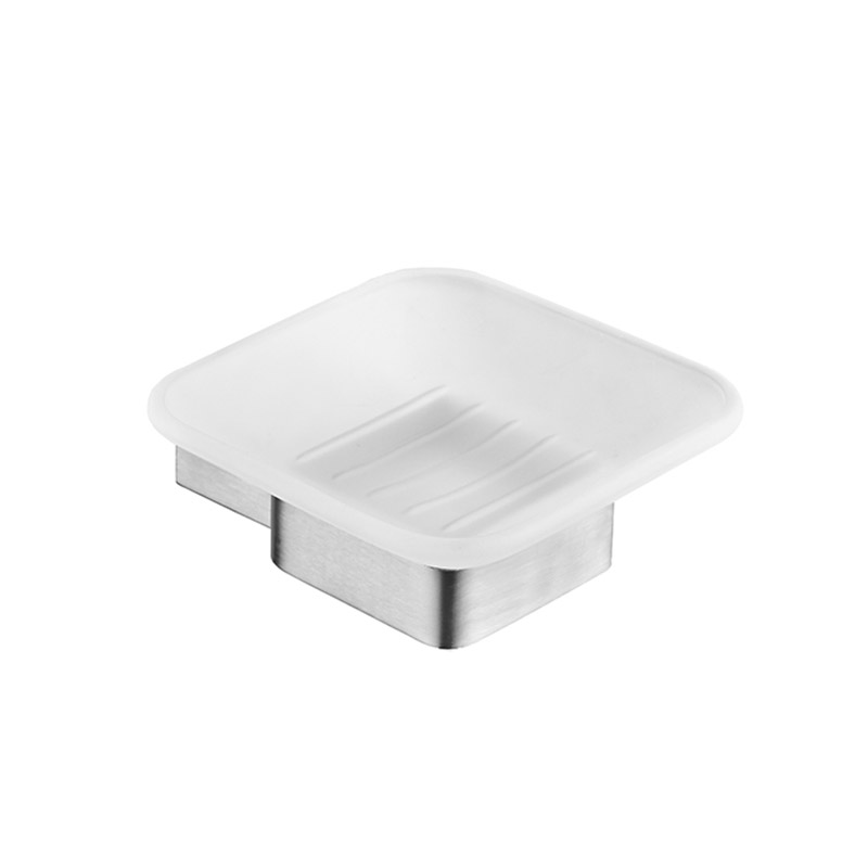 210055 Wall Mounted Brushed Chrome Exquisite Square Soap Dishes Holder