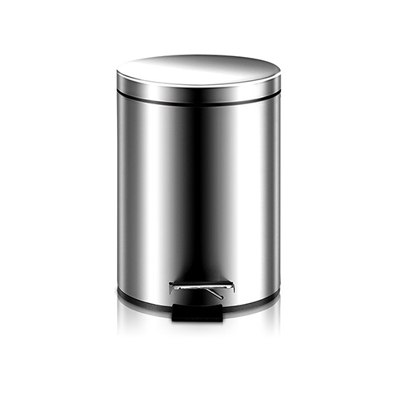 3L 5L 8L 12L 410 Stainless Steel Chrome Foot Pedal Bathroom Round Trash Can