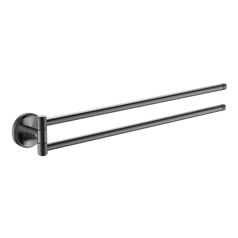 093049 Gun black Double swivel Towel Rail Towel Rack Bathroom Rack