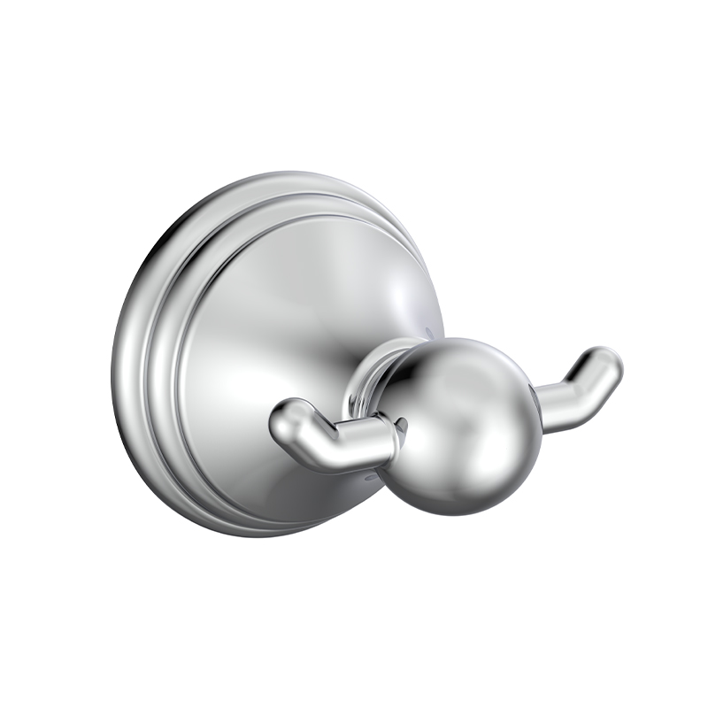 168012 Chrome Bathroom Double Robe Hook wall mounted 