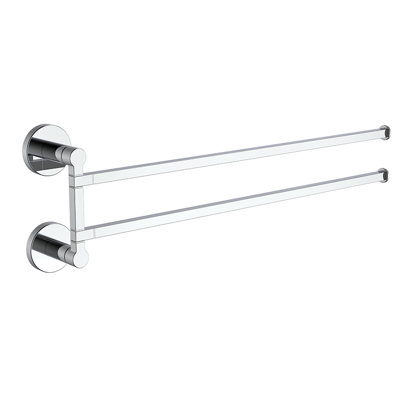 194049 Bathroom Wall Mounted Chrome Double Swivel Towel Rail